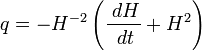 q=-H^{-2}left({{; dH}over {; dt}} + H^2 right)